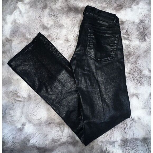 Ralph Lauren 109 Black Label Womens Sz 26 Black Coated Stretch Skinny Jeans - Picture 4 of 16